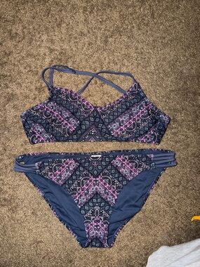 Women’s Navy & Pink Patterned Bikini Set